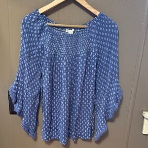 Studio West Navy Patterned Blouse
